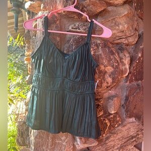 Elegant Black Pleated Women's Top